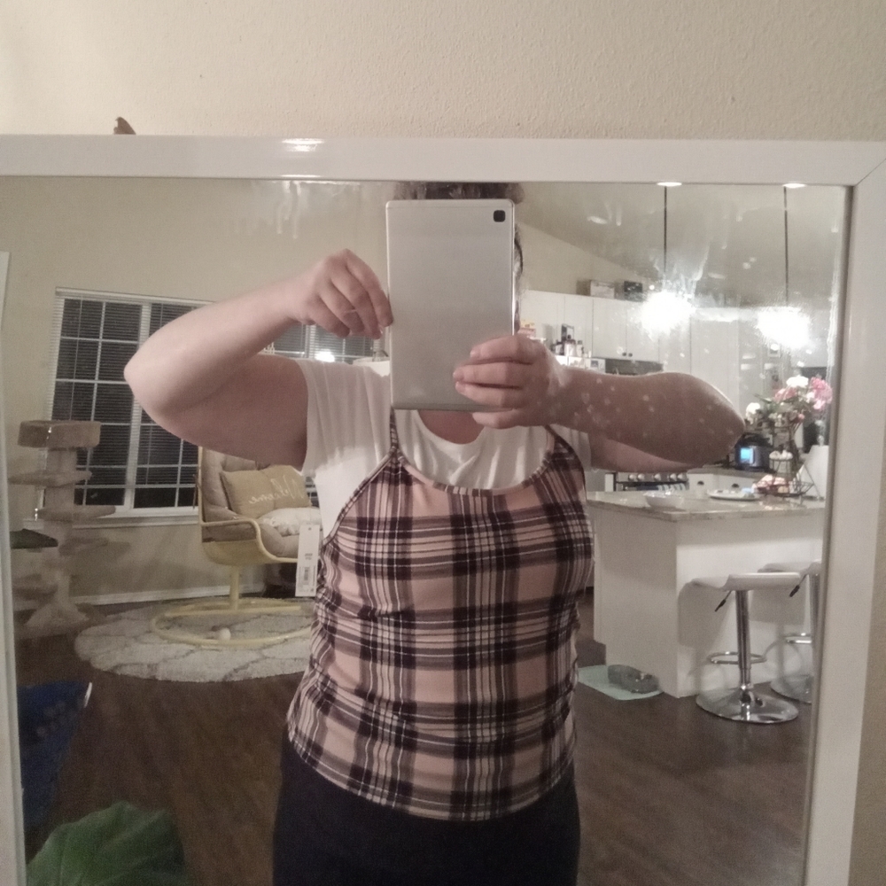 NWT No Boundaries Juniors Plaid Tank and T-Shirt Size XXXL Juniors fits like 1X
